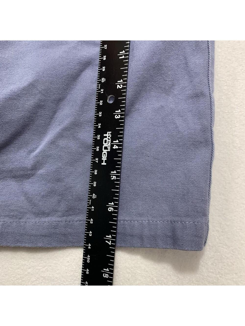 Entro Mini Skirt Womens L Blue Gray Cotton Paperbag Waist Twill S11750 - Picture 4 of 7